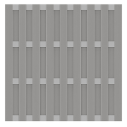 Graues WPC Sichtschutzelement von TraumGarten mit Alu-Querriegeln in Grau - JUMBO WPC 179x179 cm Vorderansicht