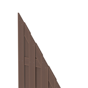 WPC Anschlusselement 74x179 auf 90 cm in Braun von TraumGarten für JUMBO WPC Sichtschutzaun Schrägansicht