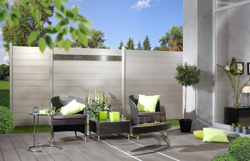 SYSTEM ALU CLASSIC Silber mit Dekorelement GAMMA aus Edelstahl SYSTEM ALU CLASSIC Silber mit Dekorelement GAMMA aus Edelstahl