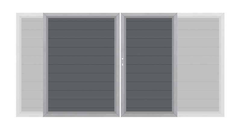 SYSTEM ALU Anthrazit-Silber Doppeltor SYSTEM ALU Anthrazit-Silber Doppeltor