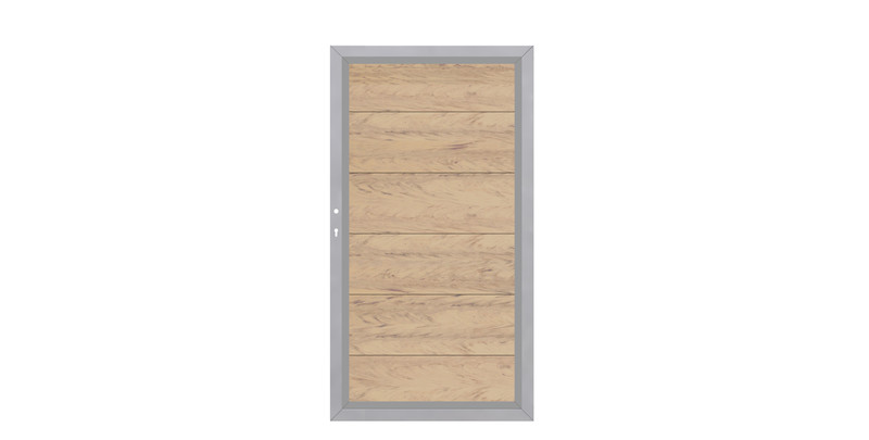 DESIGN WPC ALU Einzeltor Sand DESIGN WPC ALU Einzeltor Sand