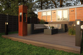 Terrasse DREAMDECK WPC CLASSIC Mocca mit Bauwagen Terrasse DREAMDECK WPC CLASSIC Mocca mit Bauwagen