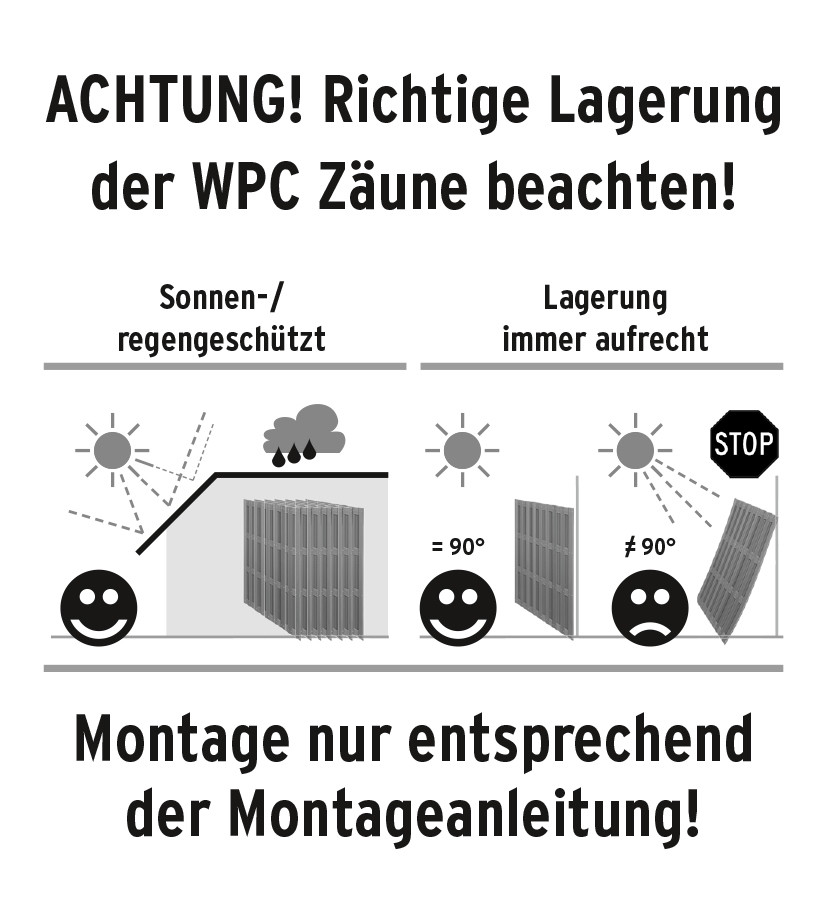 WPC Zäune richtig lagern