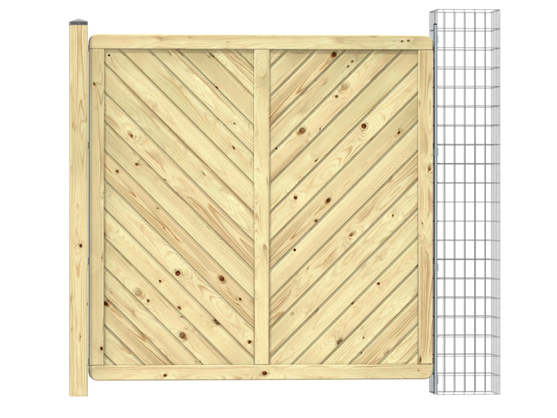 GADA Holzsichtschutz mit Gabione