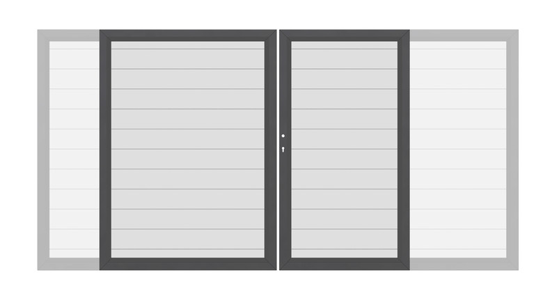 SYSTEM ALU Silber-Anthrazit Doppeltor SYSTEM ALU Silber-Anthrazit Doppeltor