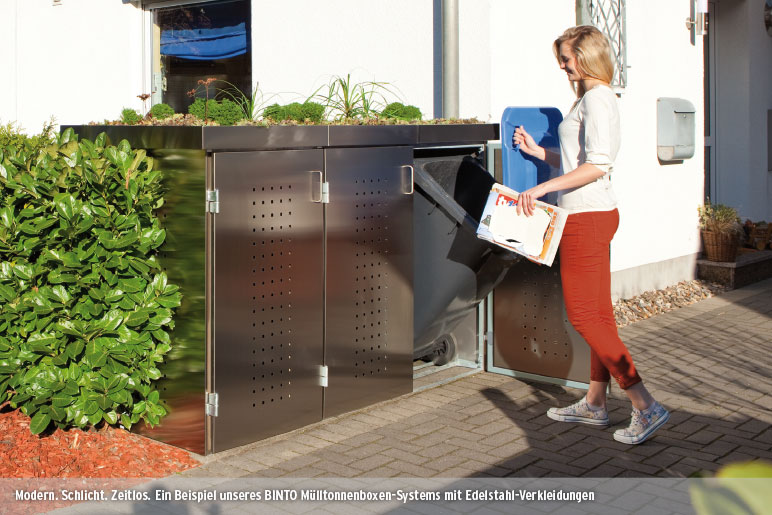 BINTO Müllbox-System, Edelstahl mit Pflanzschalen