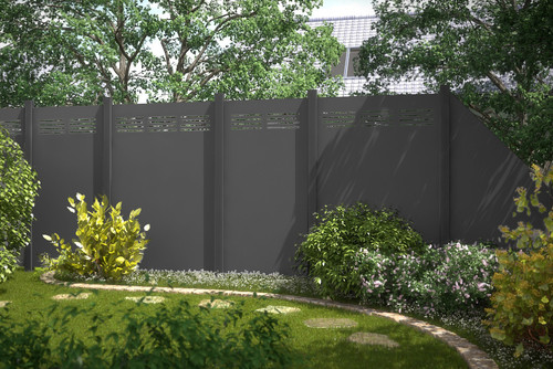 SYSTEM HPL Anthrazit mit Klemmpfosten Anthrazit SYSTEM HPL Anthrazit mit Klemmpfosten Anthrazit