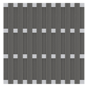 WPC Sichtschutzelement in Anthrazit mit Querriegeln aus Aluminium - Zaunserie: JUMBO WPC von TraumGarten - Maße: 179x179 cm -  Rückansicht