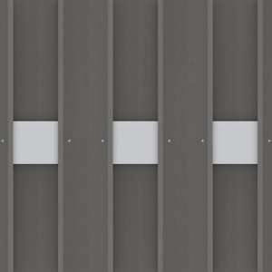 WPC Sichtschutzelement in Anthrazit mit Querriegeln aus Aluminium - Zaunserie: JUMBO WPC von TraumGarten - Maße: 179x179 cm - Detailansicht
