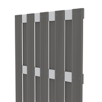 2127 JUMBO WPC ALU Anthrazit 95x179 cm Schrägansicht WPC Sichtschutzelement in Anthrazit mit Querriegeln aus Aluminium - Zaunserie: JUMBO WPC von TraumGarten - Maße: 95x179 cm - Schrägansicht