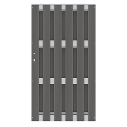 WPC-Tor in Anthrazit mit Querriegeln aus Aluminium für Sichtschutz JUMBO WPC von TraumGarten Detailansicht
