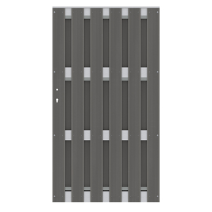 WPC-Tor in Anthrazit mit Querriegeln aus Aluminium für Sichtschutz JUMBO WPC von TraumGarten Detailansicht