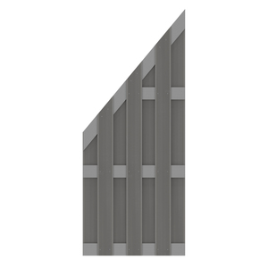 WPC Anschlusselement von TraumGarten in Anthrazit mit Alu-Querriegeln in Anthrazit - JUMBO WPC 74x179 auf 90 cm Rückansicht