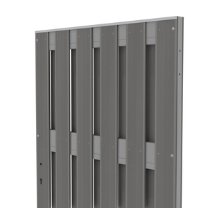 2883 JUMBO WPC ALU Anthrazit/Anthrazit Tor 98x179 cm Schrägansi WPC-Tor in Anthrazit mit Alu-Querriegeln in Anthrazit für Sichtschutzzaun JUMBO WPC von TraumGarten Schrägansicht