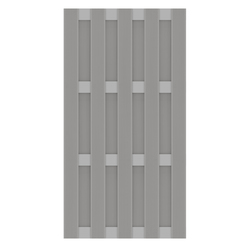 Graues WPC Sichtschutzelement von TraumGarten mit Alu-Querriegeln in Grau - JUMBO WPC 95x179 cm Vorderansicht