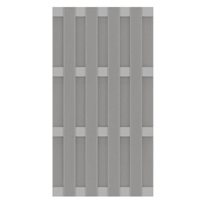 Graues WPC Sichtschutzelement von TraumGarten mit Alu-Querriegeln in Grau - JUMBO WPC 95x179 cm Rückansicht