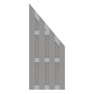 Graues WPC Anschlusselement von TraumGarten mit Alu-Querriegeln in Grau - JUMBO WPC 74x179 auf 90 cm Vorderansicht