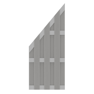 Graues WPC Anschlusselement von TraumGarten mit Alu-Querriegeln in Grau - JUMBO WPC 74x179 auf 90 cm Rückansicht
