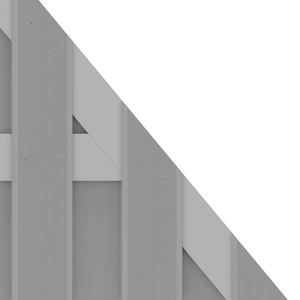 Graues WPC Anschlusselement von TraumGarten mit Alu-Querriegeln in Grau - JUMBO WPC 74x179 auf 90 cm Detailansicht