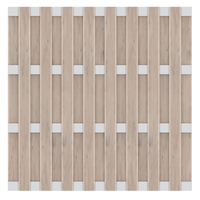 2015 JUMBO WPC ALU Sand 179x179 cm Rückansicht WPC Sichtschutzelement von TraumGarten in Sand mit Querriegeln aus Aluminium - JUMBO WPC 179x179 cm Rückansicht