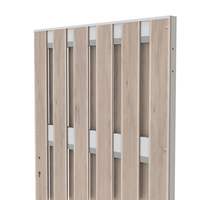 2497 JUMBO WPC ALU Sand Tor 98x179 cm Schrägansicht WPC-Tor in Sand mit Querriegeln aus Aluminium für Sichtschutz JUMBO WPC von TraumGarten Schrägansicht