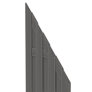 WPC Anschlusselement 74x179 auf 90 cm in Anthrazit von TraumGarten für JUMBO WPC Sichtschutzaun Schrägansicht