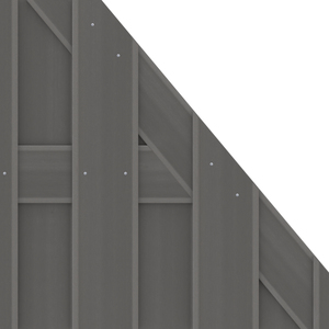 WPC Anschlusselement 74x179 auf 90 cm in Anthrazit von TraumGarten für JUMBO WPC Sichtschutzaun Detailansicht