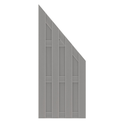WPC Anschlusselement 74x179 auf 90 cm in Grau von TraumGarten für JUMBO WPC Sichtschutzaun Vorderansicht