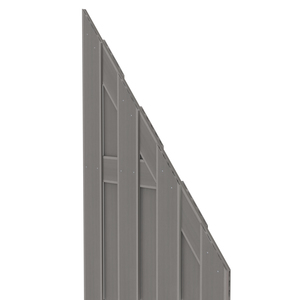 WPC Anschlusselement 74x179 auf 90 cm in Grau von TraumGarten für JUMBO WPC Sichtschutzaun Schrägansicht