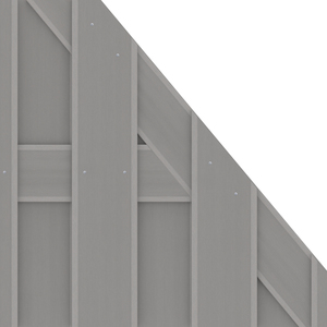 WPC Anschlusselement 74x179 auf 90 cm in Grau von TraumGarten für JUMBO WPC Sichtschutzaun Detailansicht