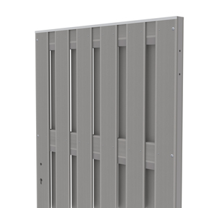2213 JUMBO WPC Grau Tor 98x179 cm Schrägansicht Graues WPC-Tor für Sichtschutzzaun JUMBO WPC von TraumGarten Schrägansicht