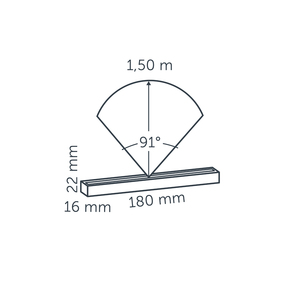 Licht Lichtleiste waagrecht z.B. für Treppen 18 cm breit