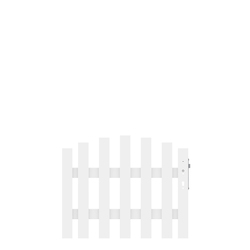 Weißes Vorgartentor rund LONGLIFE CARA DIN Rechts 98x70 cm von TraumGarten Vorderansicht