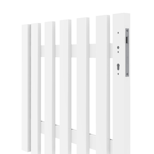 Weißes Vorgartentor LONGLIFE CARA XL DIN Rechts 98x90 cm von TraumGarten Schrägansicht vorn