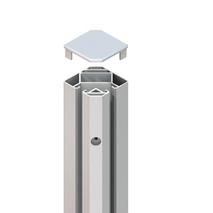 SYSTEM Eck-Klemmpfosten silber L1925