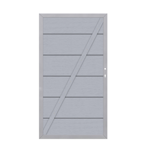 SYSTEM WPC XL Tor grau/sil. DIN L 98x180