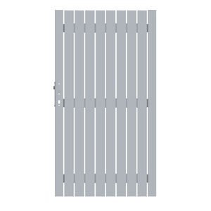 2554 SQUADRA Einzeltor 98 x 180 cm DIN Links Silber Standardtor 98 x 180 cm für SQUADRA Sichtschutz aus Aluminium, Silber, front