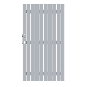 Standardtor 98 x 180 cm für SQUADRA Sichtschutz aus Aluminium, Silber, front