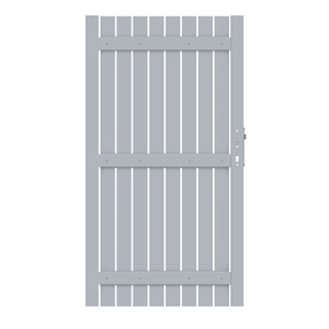 2554 SQUADRA Einzeltor 98 x 180 cm DIN Links Silber - Rückansic Standardtor 98 x 180 cm für SQUADRA Sichtschutz aus Aluminium, Silber, back