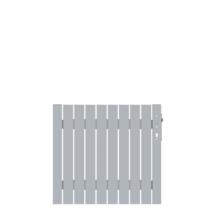 SQUADRA Vorgarten Einzeltor aus Alu-Profilen und stabilem Metallrahmen, Silber, front