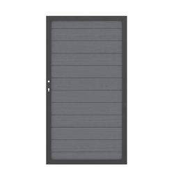 2570 SYSTEM WPC CLASSIC Tor Anthrazit DIN Links Vorderansicht WPC Standardtor DIN Links Anthrazit/Anthrazit für SYSTEM Sichtschutzzaun Vorderansicht