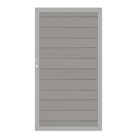 2578 SYSTEM WPC CLASSIC Grau/Silber Tor DIN Links 98 x 180 cm