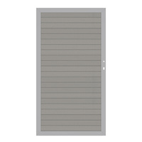 SYSTEM WPC CLASSIC Grau/Silber Tor DIN Links Rückseite genutet