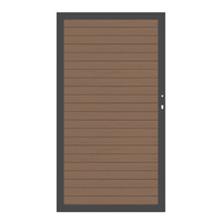 SYSTEM WPC CLASSIC Mandel/Anthrazit Tor DIN Links Rückseite