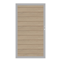 2283 SYSTEM WPC CLASSIC Sand/Silber Tor DIN Rechts 98 x 180 cm